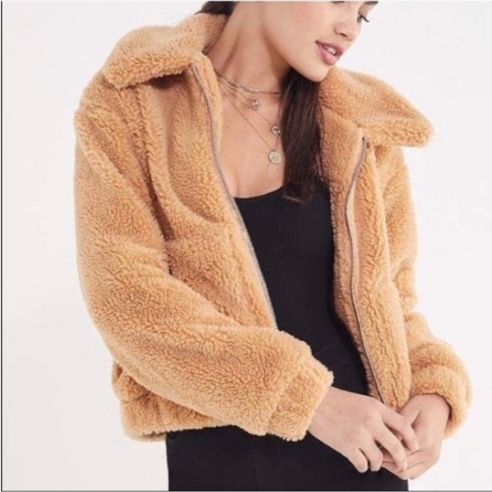 Urban Outfitters Cropped Teddy Jacket